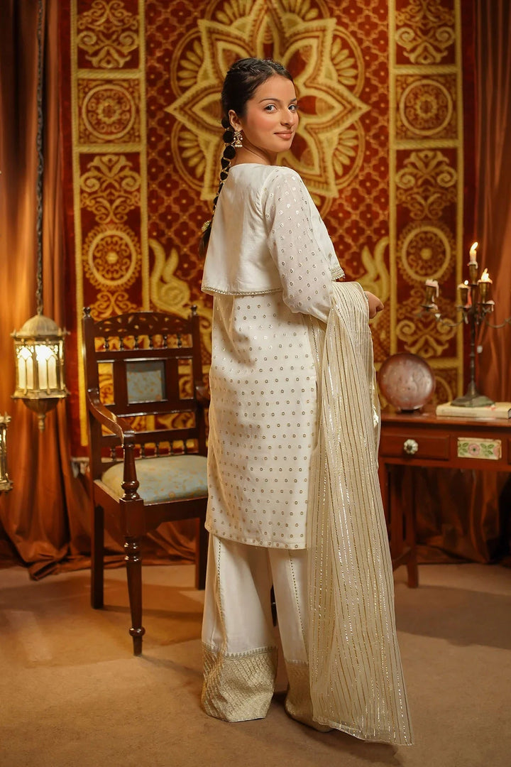 Ochre Girls Pret Embroidered Zari Jacquard 3 Piece Suit EX-16 - Winter Collection