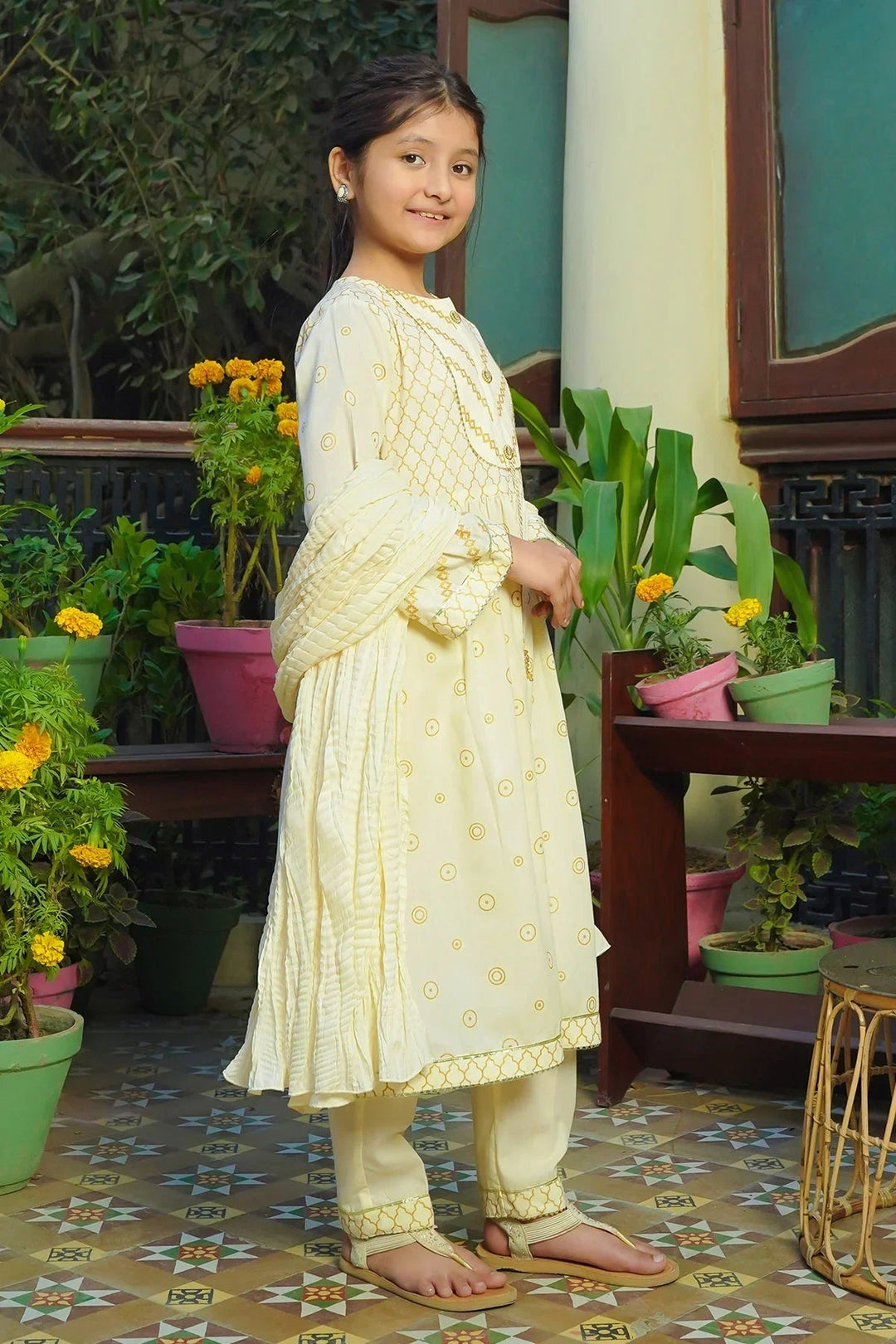 Ochre RTW Printed Girls 3 Piece Cotton  OFW-PC-24 - Summer Collection
