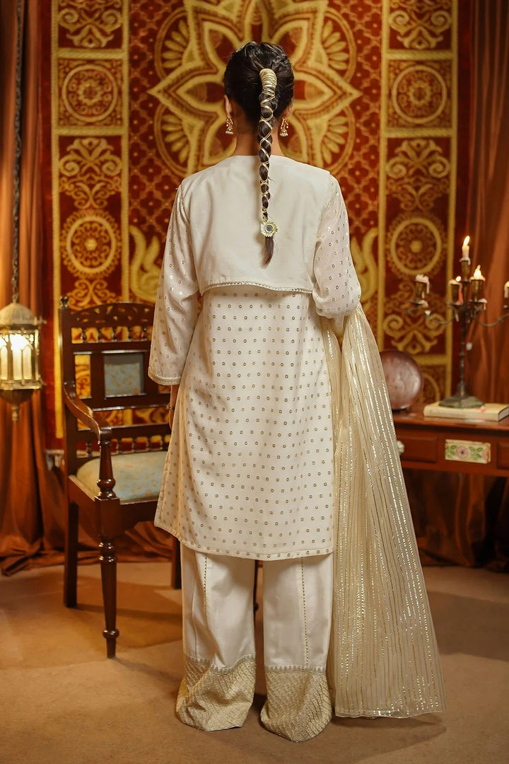 Ochre Girls Pret Embroidered Zari Jacquard 3 Piece Suit EX-16 - Winter Collection