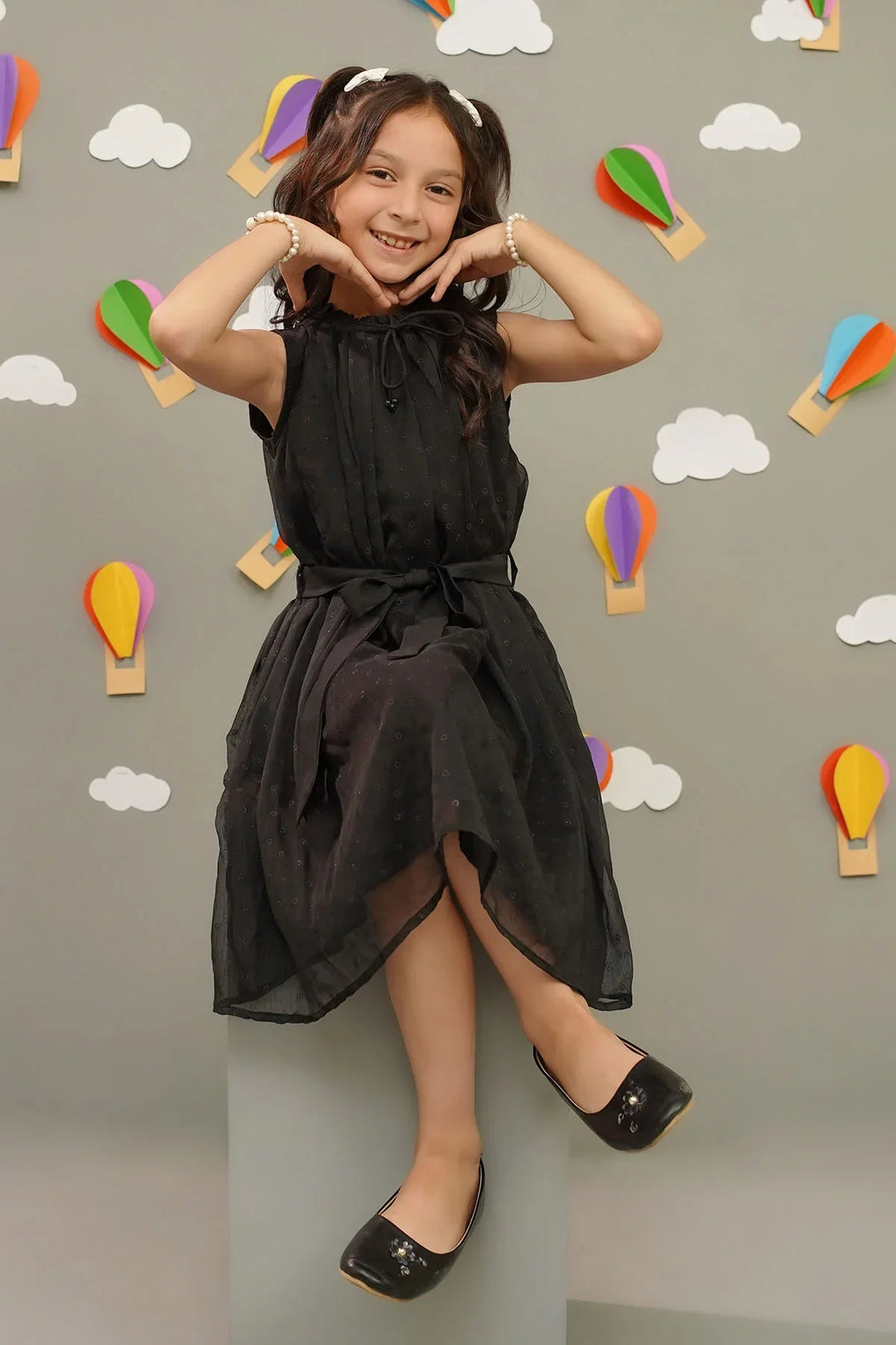 Ochre RTW Printed Girls 1 Piece Chiffon Chiffon Foil Dress INWD-06 - Summer Collection