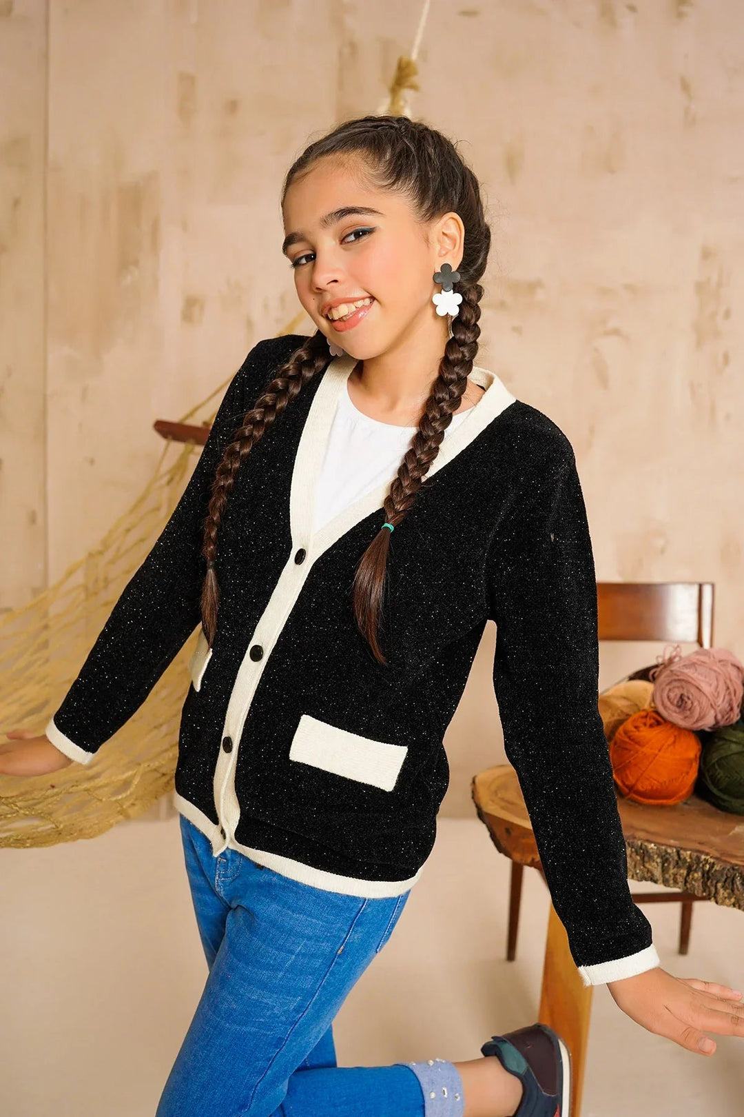 Ochre RTW Printed Girls 1 Piece Viscose Sweater OWSG-12 - Winter Collection