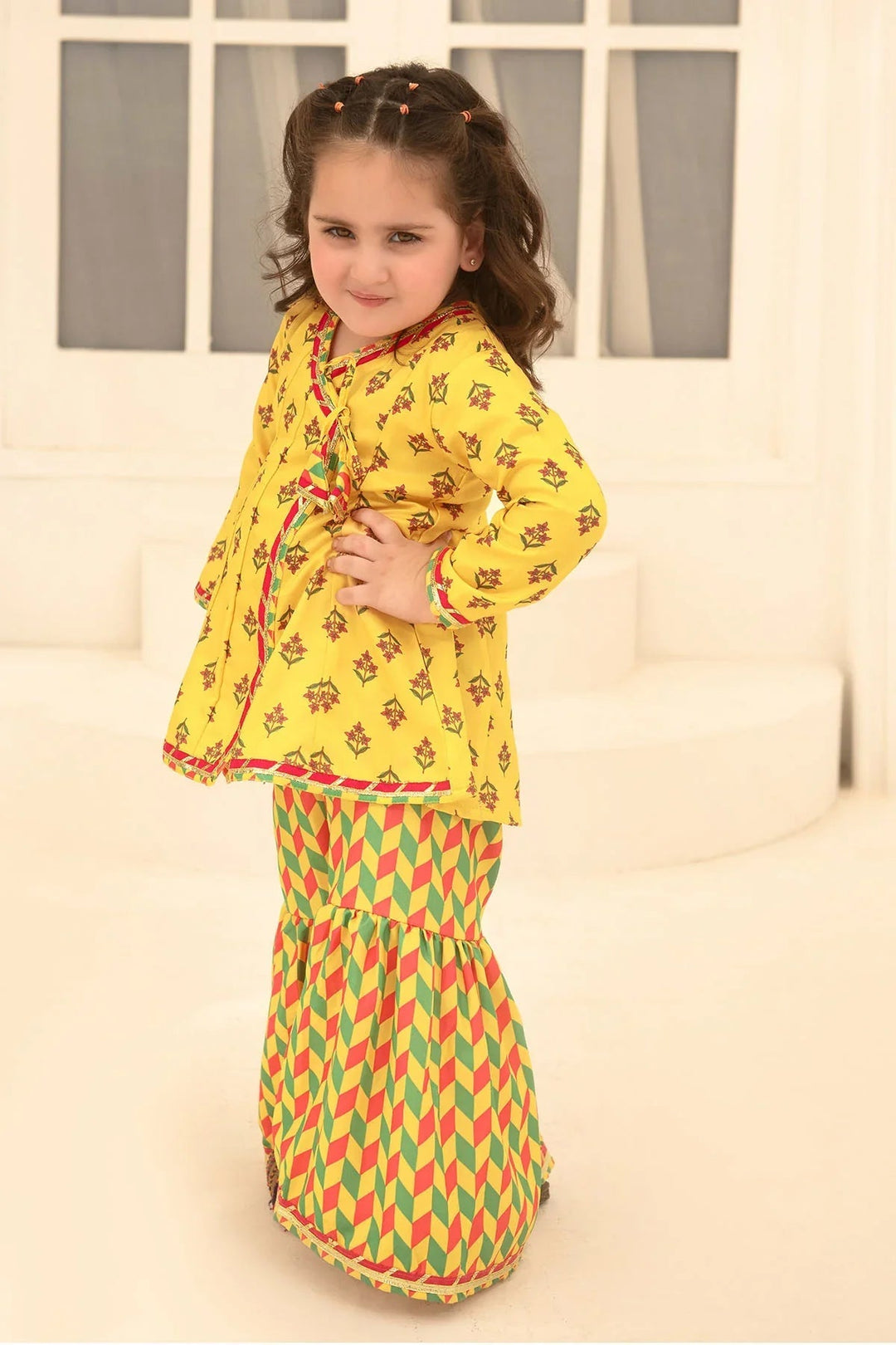 Ochre RTW Printed Girls 2 Piece Herringbone  INDP-18 - Summer Collection