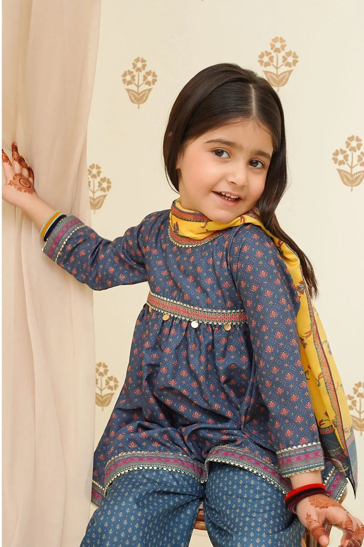 Ochre Girls Pret Printed Swiss Lawn 3 Piece Suit INDP-29 - Summer Collection