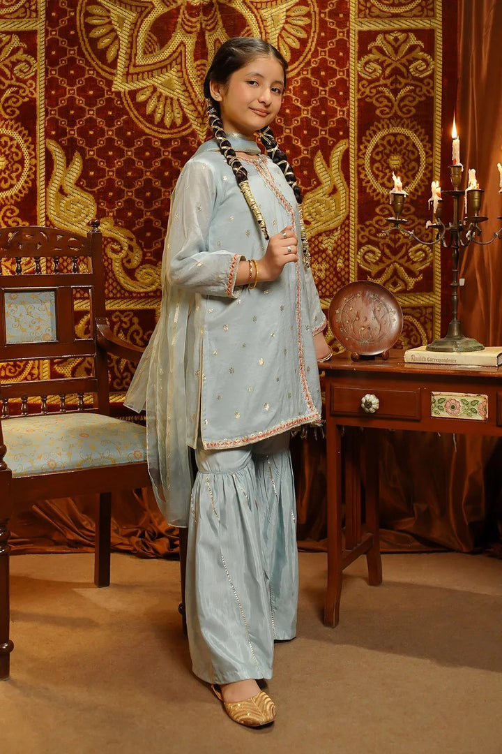 Ochre Girls Pret Embroidered Cotton Silk 3 Piece Suit EX-15 - Summer Collection