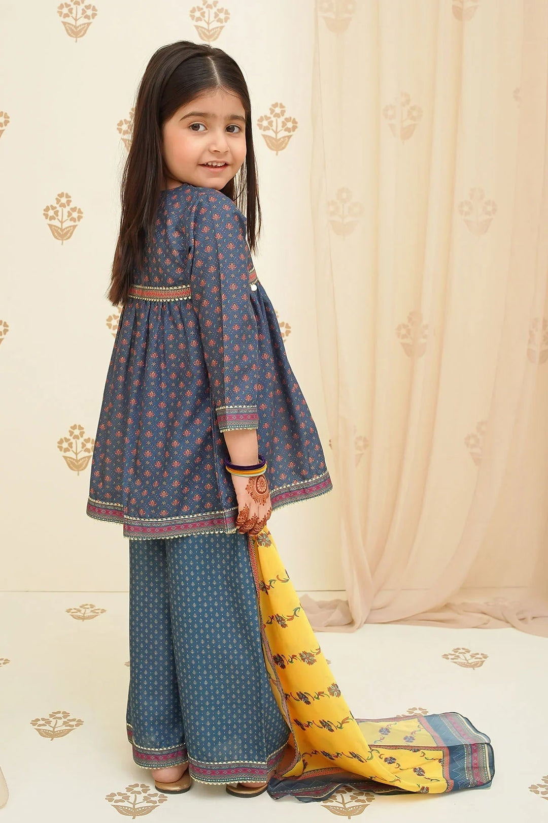 Ochre Girls Pret Printed Swiss Lawn 3 Piece Suit INDP-29 - Summer Collection