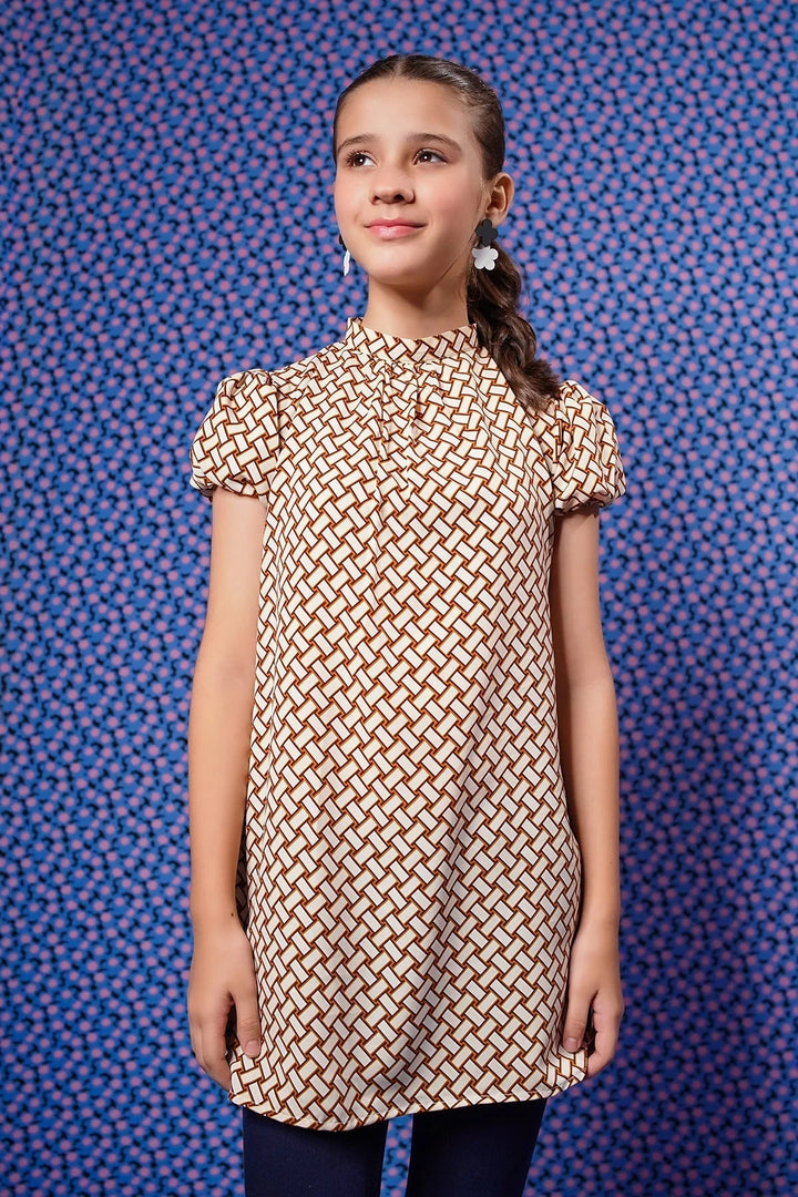 Ochre RTW Printed Girls 1 Piece Georgette Top OWT-618 - Winter Collection