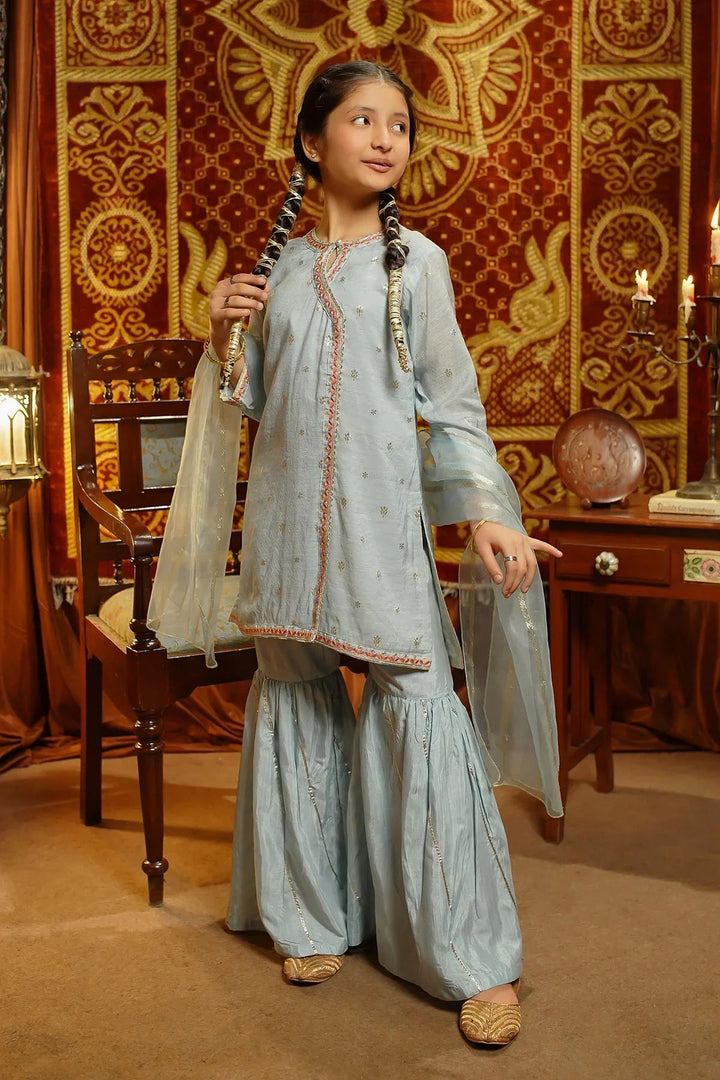 Ochre Girls Pret Embroidered Cotton Silk 3 Piece Suit EX-15 - Summer Collection