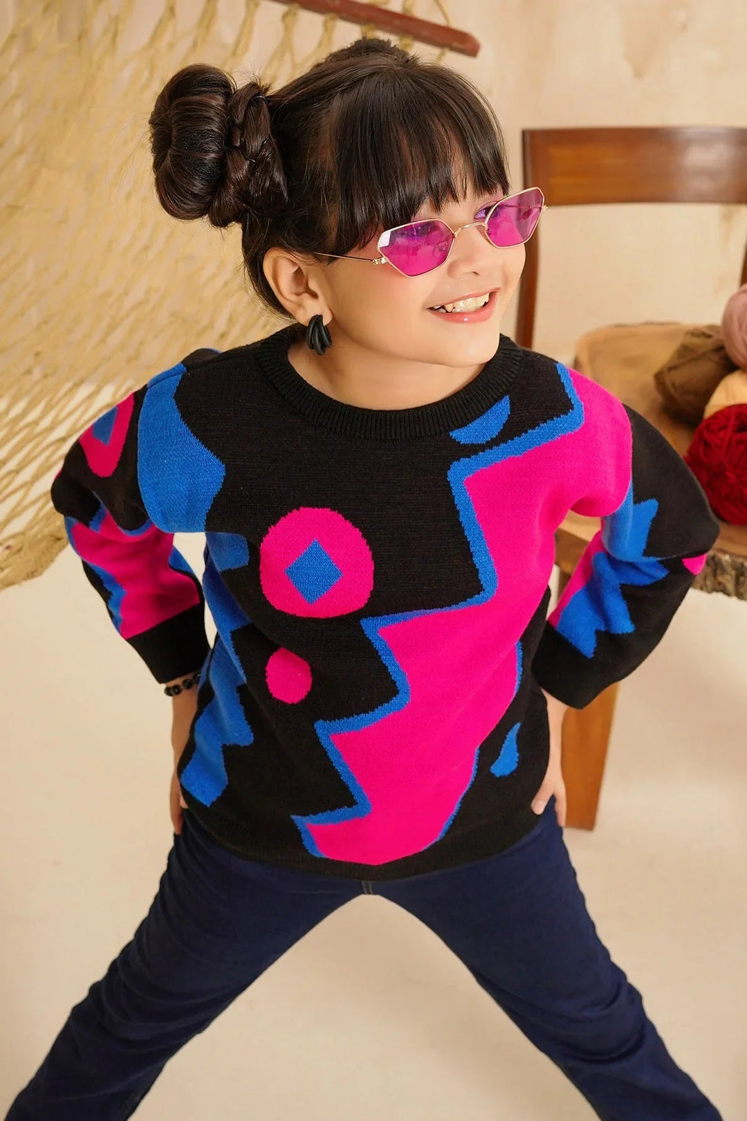 Ochre RTW Printed Girls 1 Piece Viscose Sweater OWSG-11 - Winter Collection