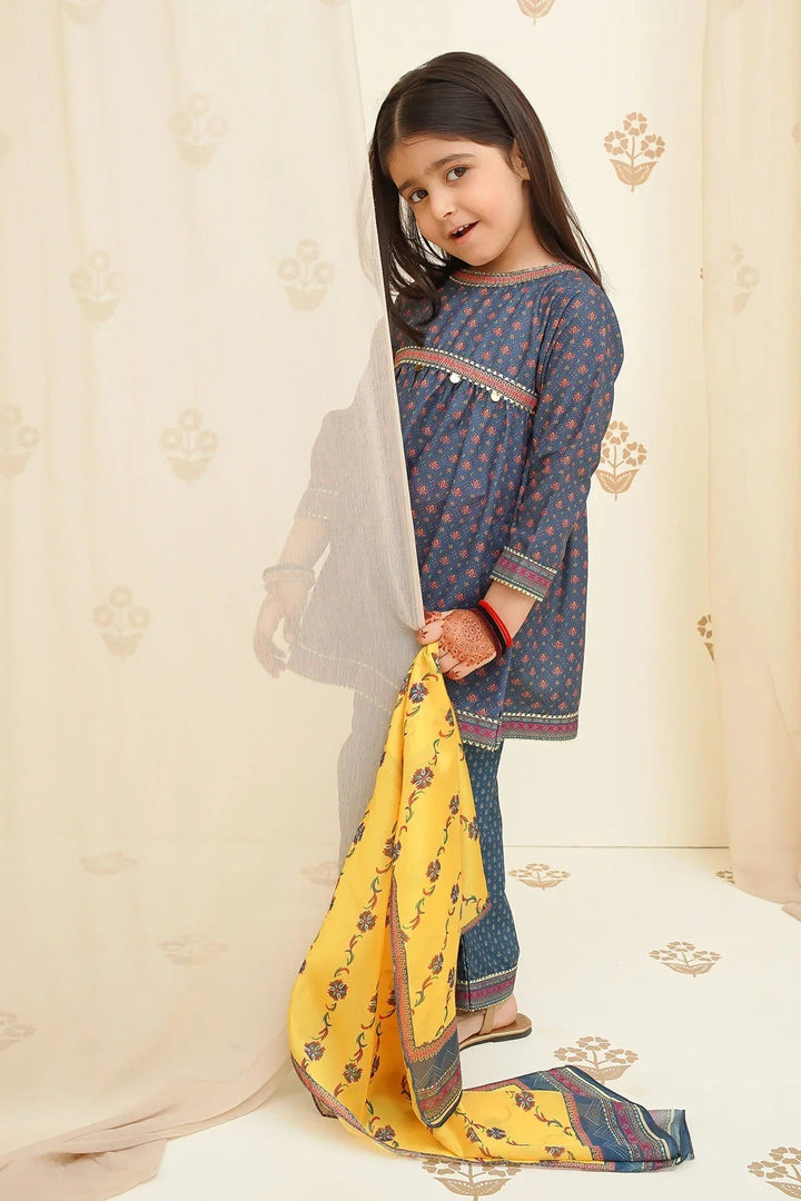 Ochre Girls Pret Printed Swiss Lawn 3 Piece Suit INDP-29 - Summer Collection
