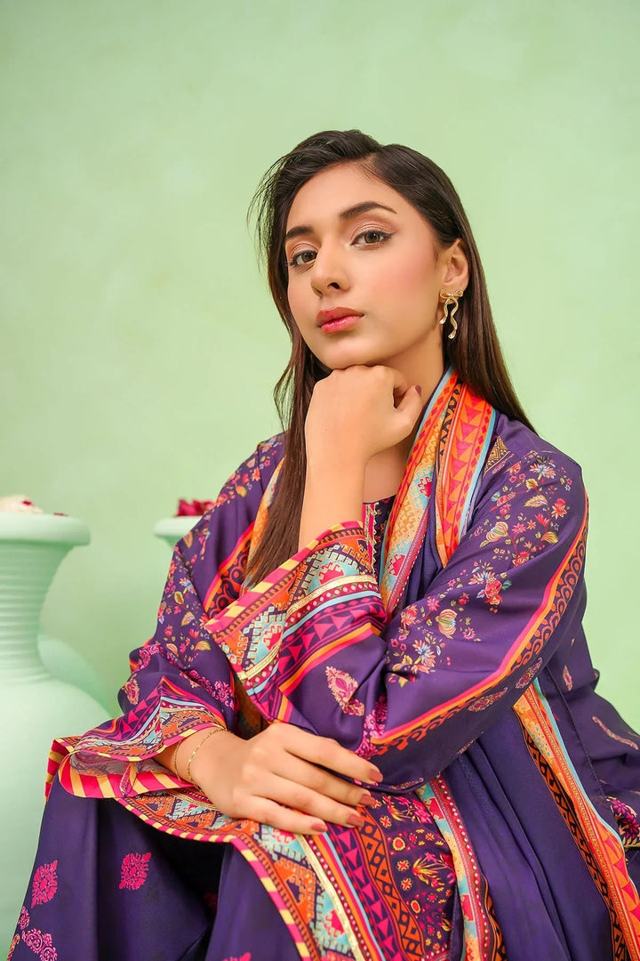 Ochre Women RTW Lawn 3 Piece Suit Navy Blue Poly Lawn Digital Printed 3 Pc Suit - Festive Collection
