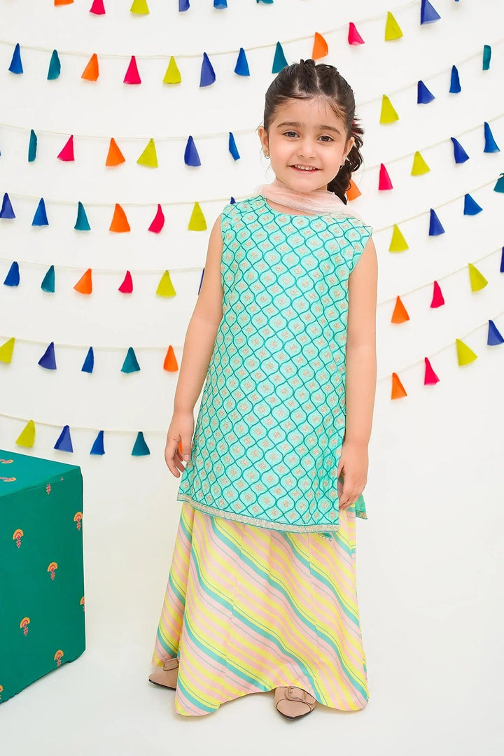 Ochre RTW Embroidered Girls 3 Piece Cotton  INCF-15 - Winter Collection
