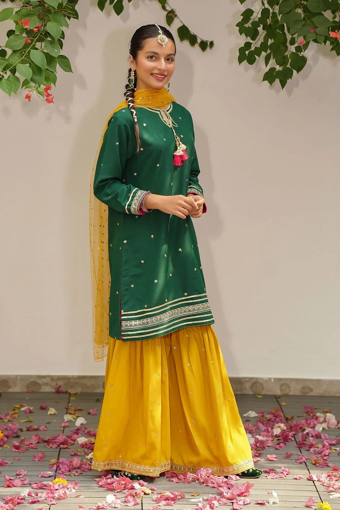 Ochre RTW Embroidered Girls 3 Piece Silk  MHD-11 - Winter Collection