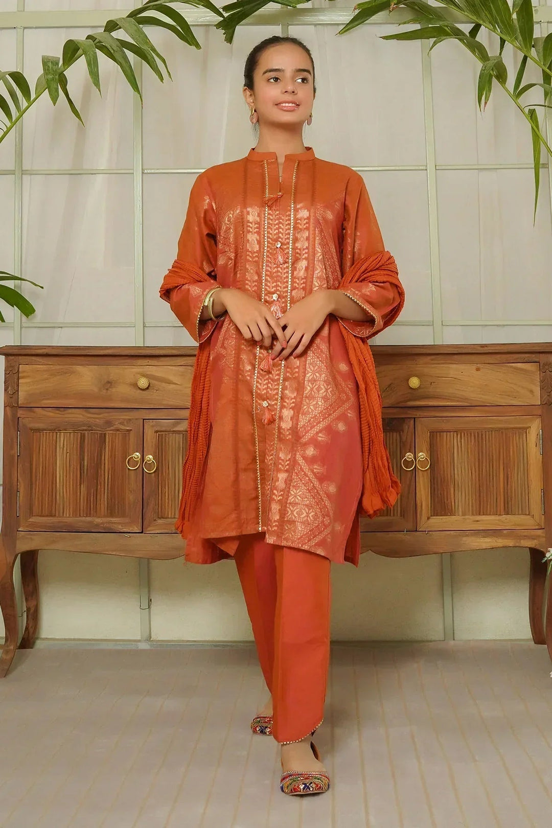 Ochre RTW Printed Girls 3 Piece Cotton  OFW-JB-25 - Summer Collection