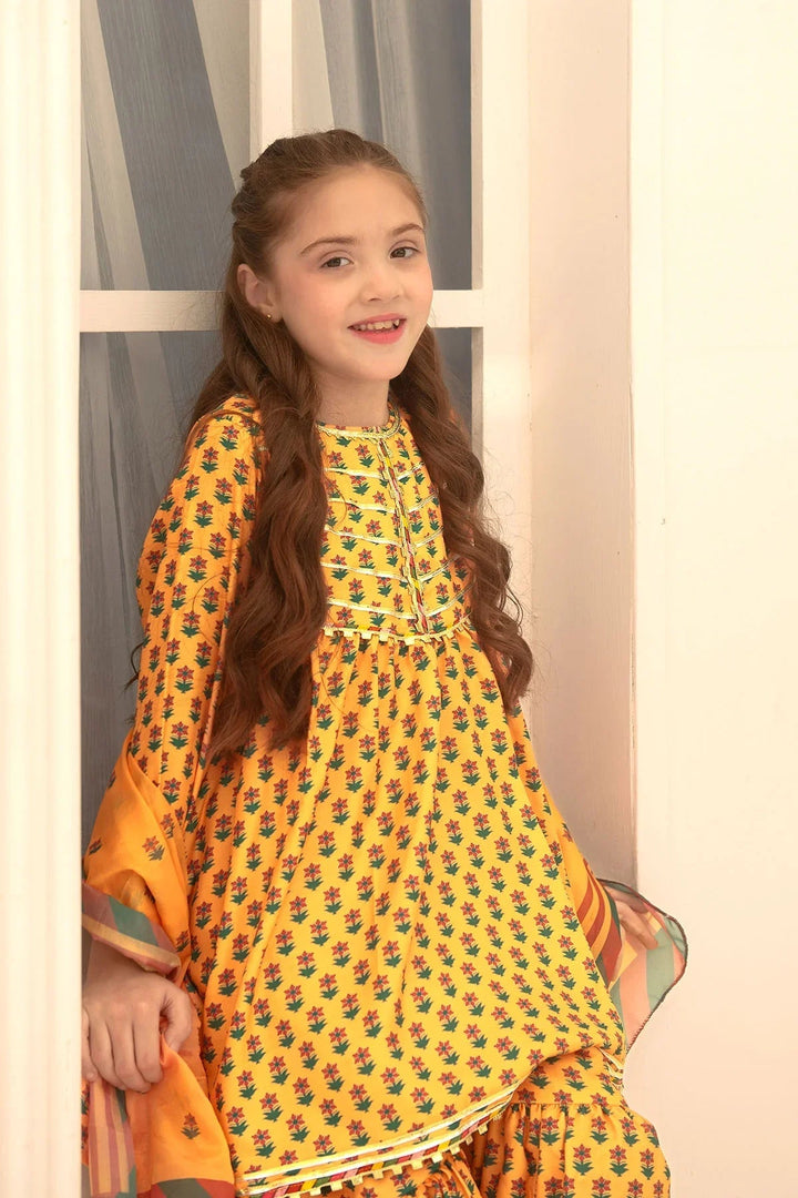 Ochre RTW Printed Girls 3 Piece Herringbone  INDP-16 - Summer Collection