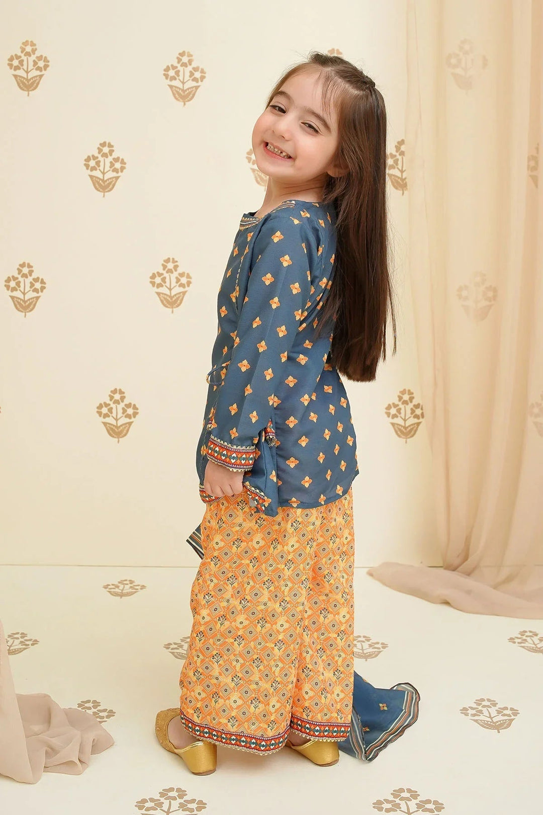 Ochre Girls Pret Printed Swiss Lawn 3 Piece Suit INDP-27 - Summer Collection