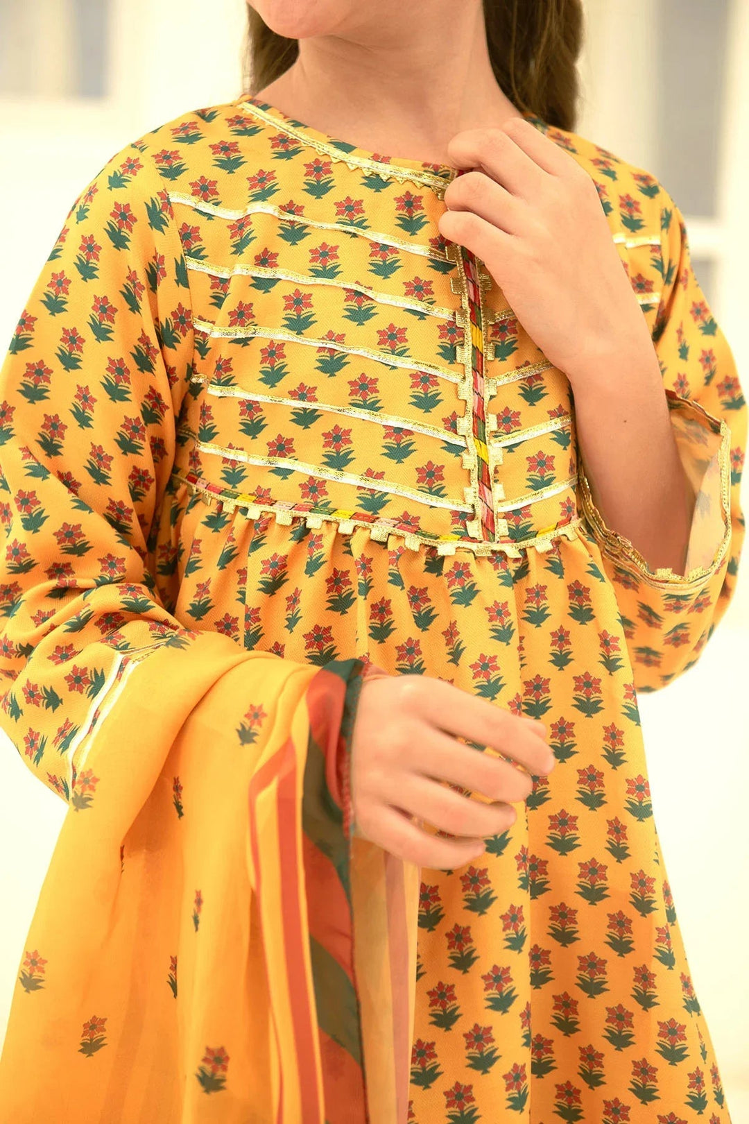 Ochre RTW Printed Girls 3 Piece Herringbone  INDP-16 - Summer Collection