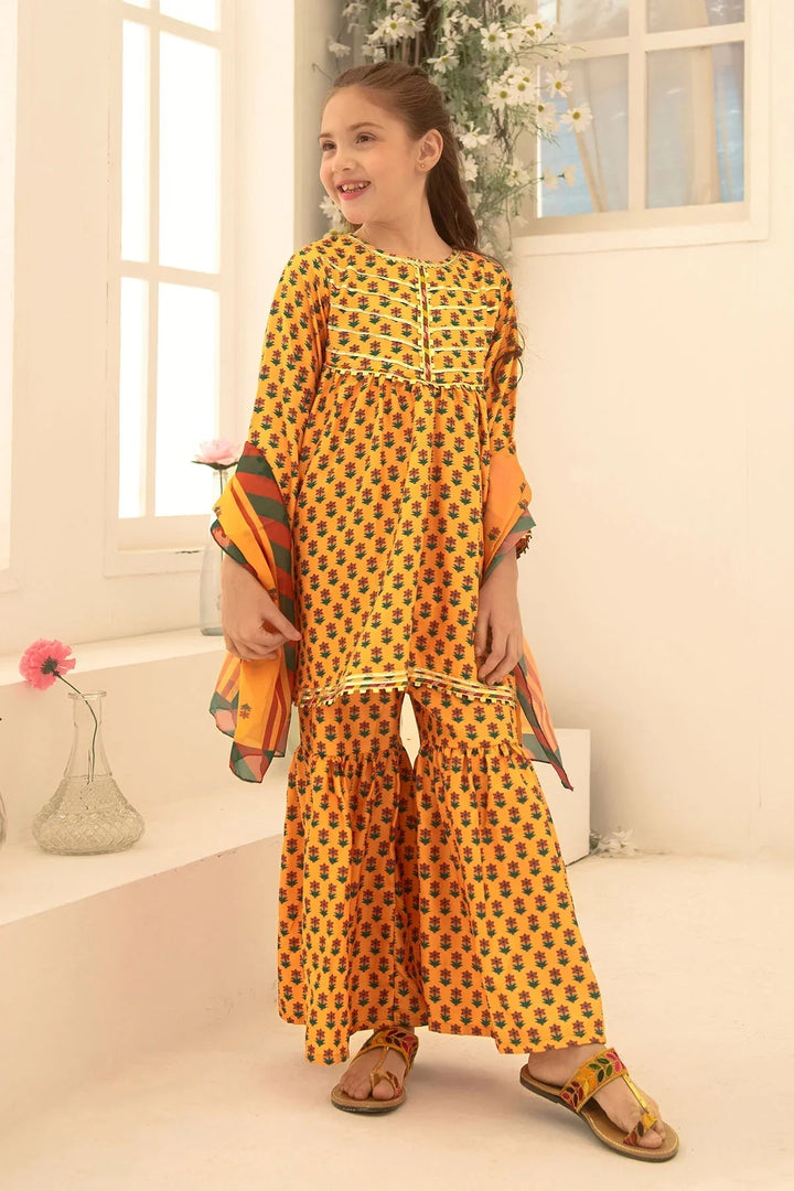 Ochre RTW Printed Girls 3 Piece Herringbone  INDP-16 - Summer Collection