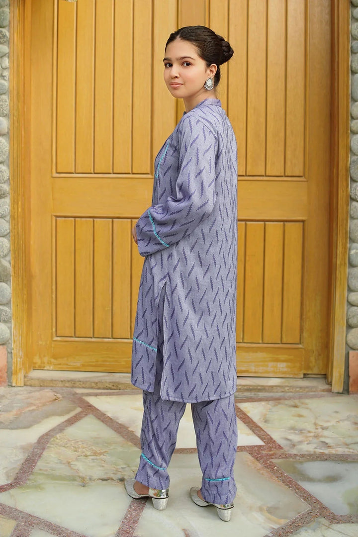 Ochre RTW Embroidered Girls 2 Piece Cotton Chambray Embellished SC-30 - Winter Collection