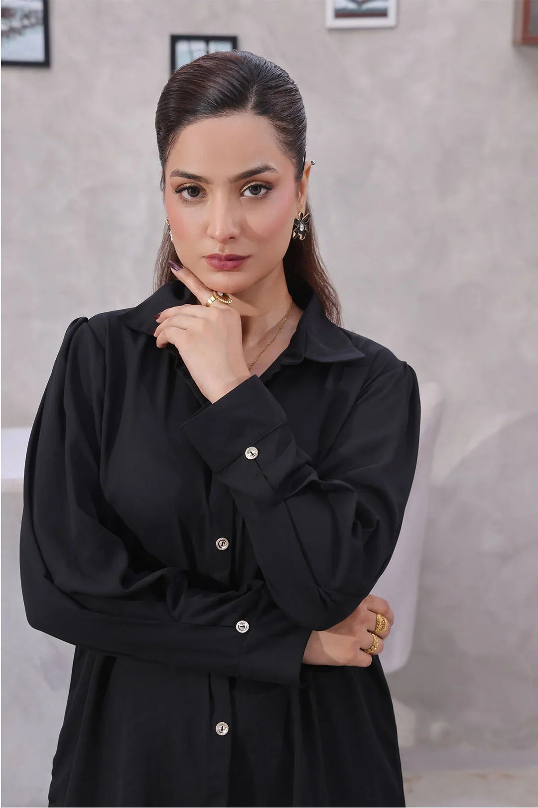 Ochre Women RTW Georgette 2 Piece Suit Black Georgette - Festive Collection
