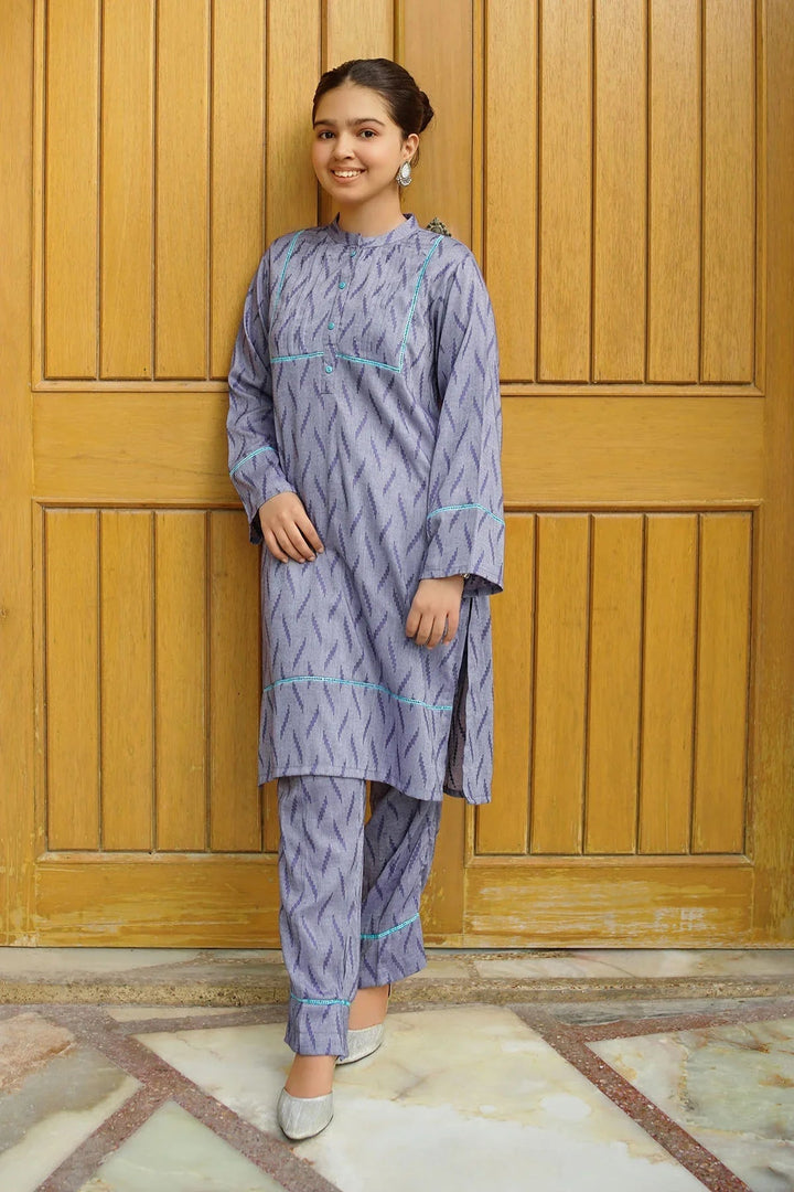 Ochre RTW Embroidered Girls 2 Piece Cotton Chambray Embellished SC-30 - Winter Collection