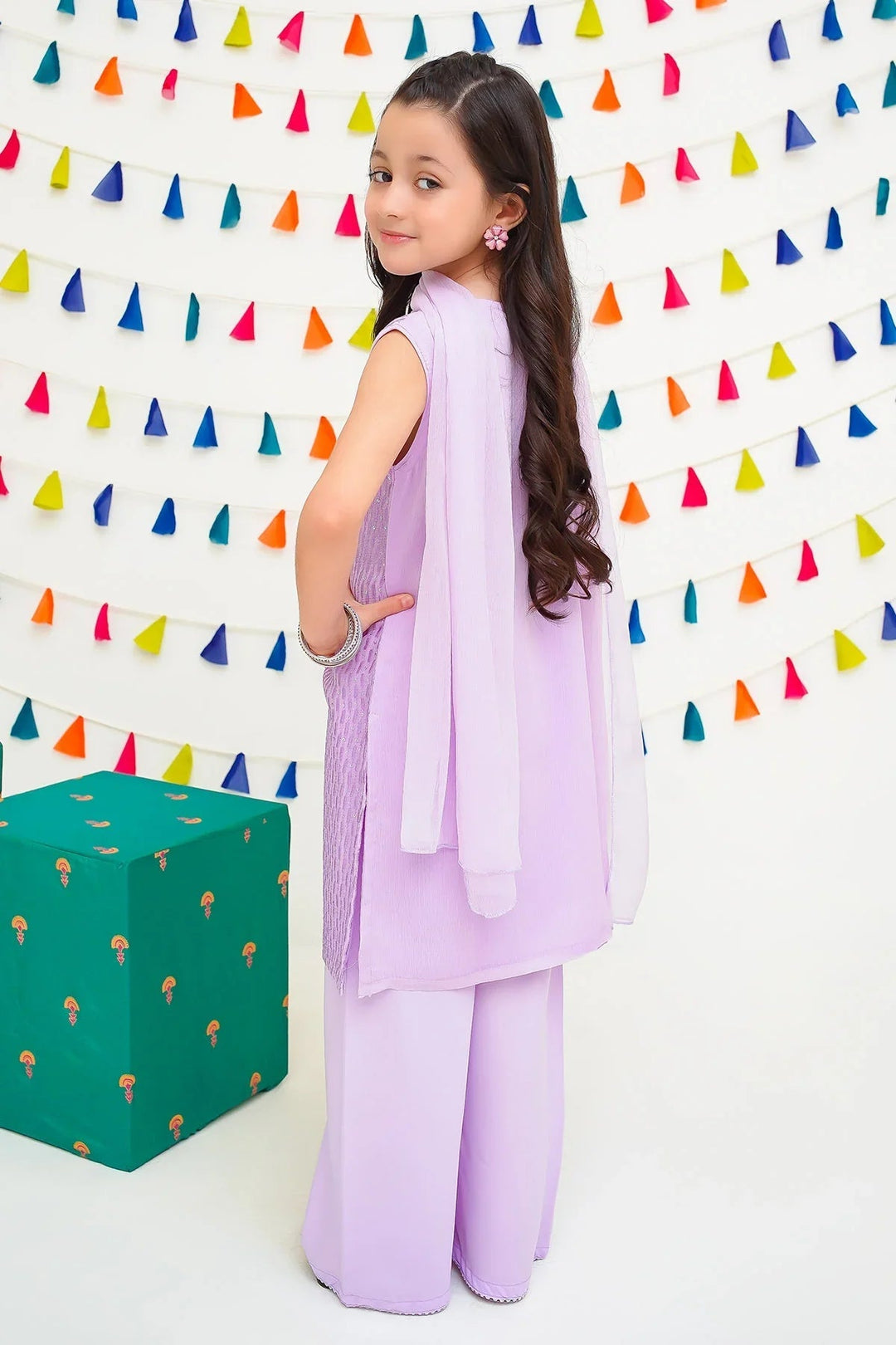 Ochre RTW Embroidered Girls 3 Piece Chiffon  INCF-13 - Summer Collection