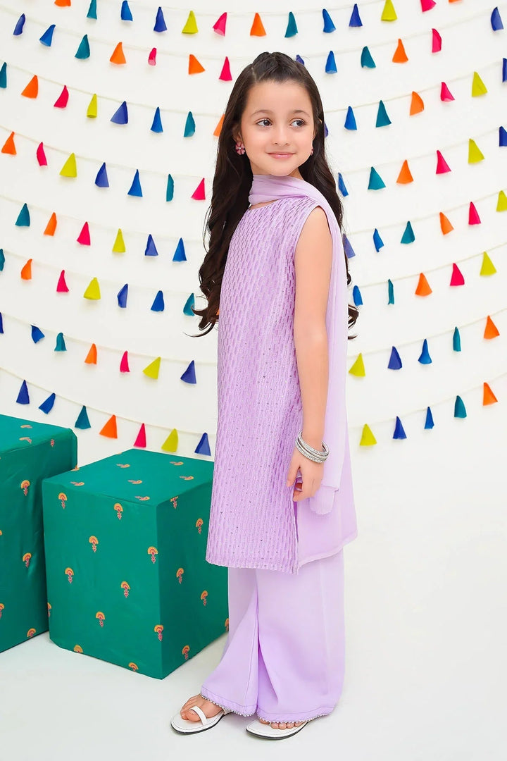 Ochre RTW Embroidered Girls 3 Piece Chiffon  INCF-13 - Summer Collection