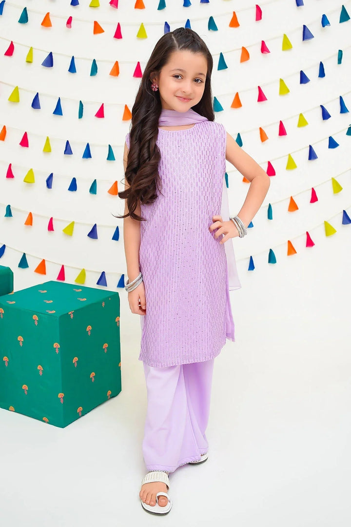 Ochre RTW Embroidered Girls 3 Piece Chiffon  INCF-13 - Summer Collection