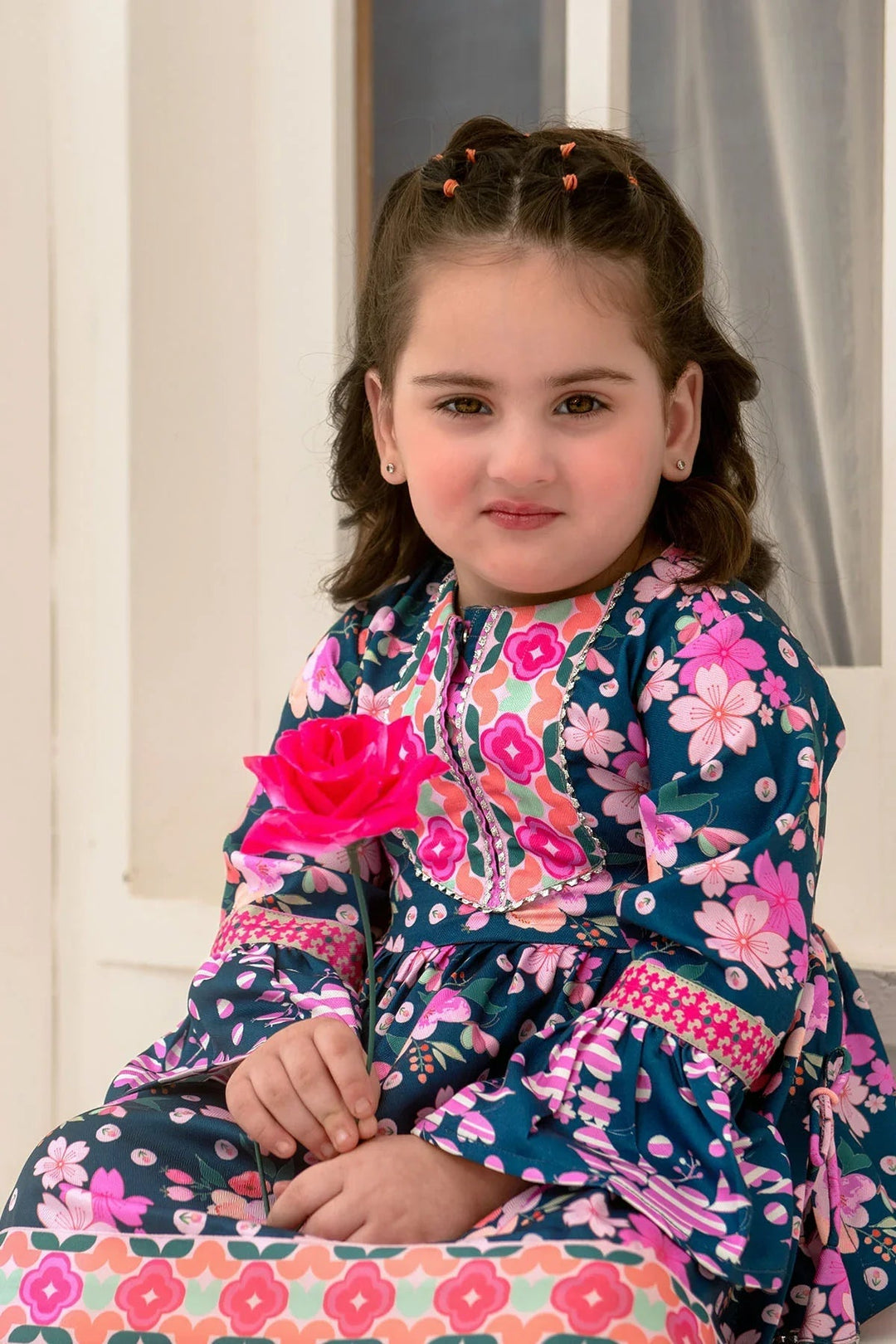 Ochre RTW Printed Girls 2 Piece Herringbone Herringbone INDP-14 - Summer Collection