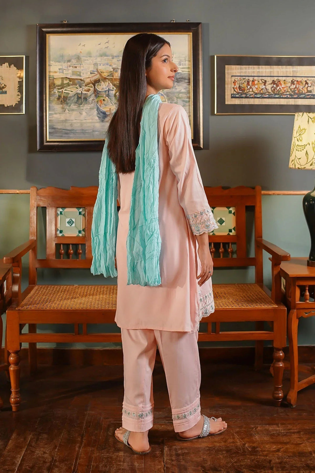 Ochre Girls Pret Embroidered Cotton 3 Piece Suit EMCF-05 - Summer Collection