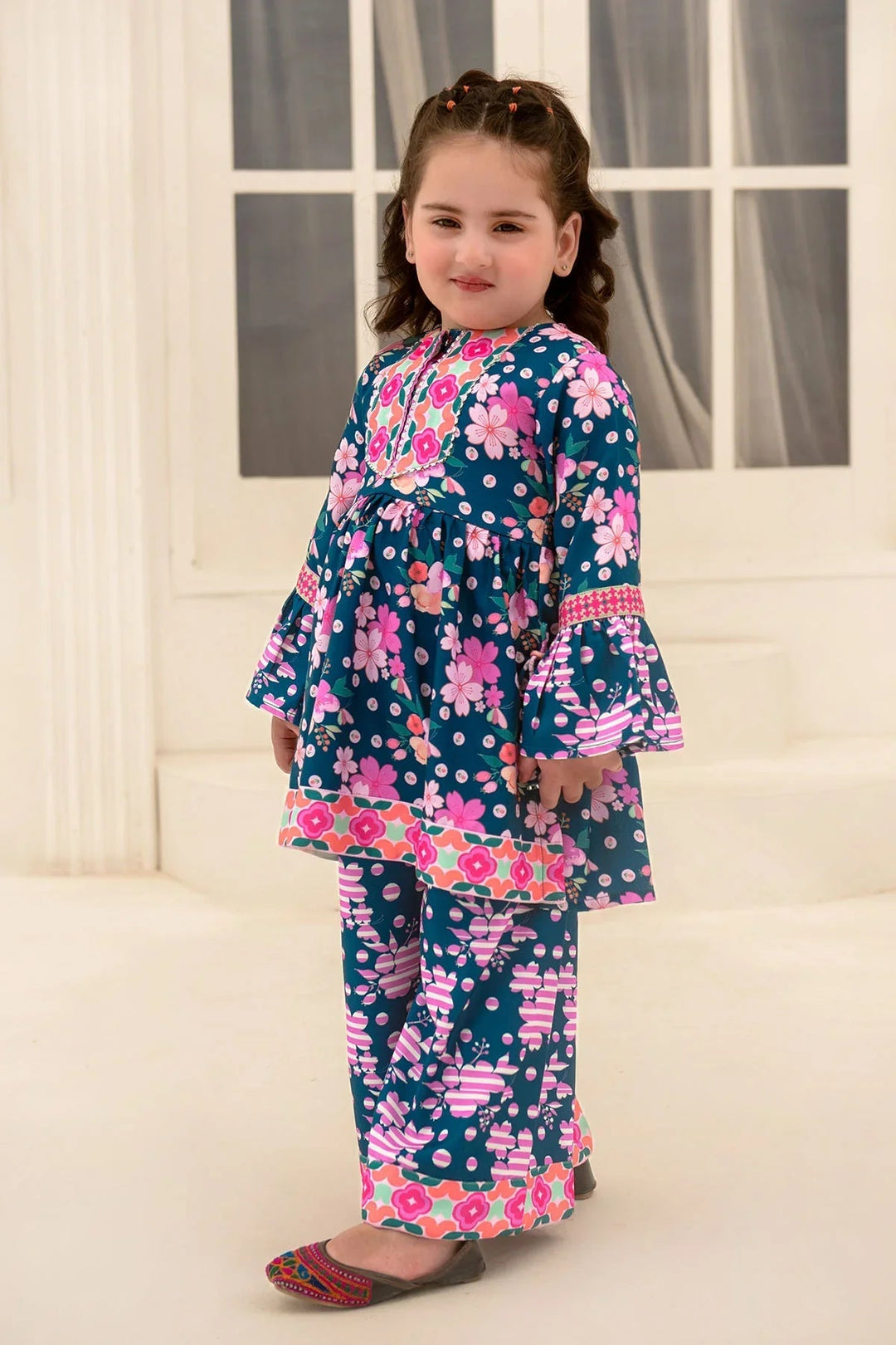 Ochre RTW Printed Girls 2 Piece Herringbone Herringbone INDP-14 - Summer Collection