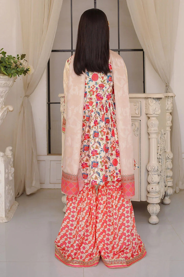 Ochre Girls Pret Printed Swiss Lawn 3 Piece Suit CORF-04 - Summer Collection