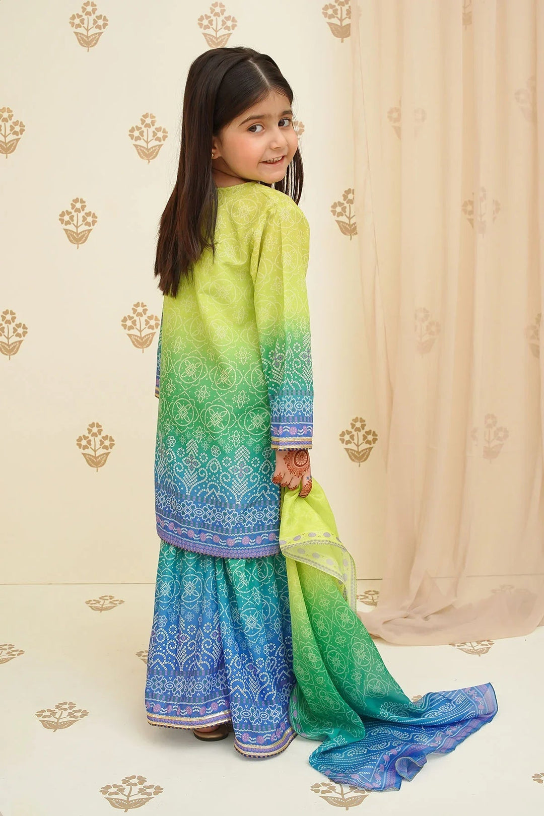 Ochre Girls Pret Printed Swiss Lawn 3 Piece Suit INDP-23 - Summer Collection