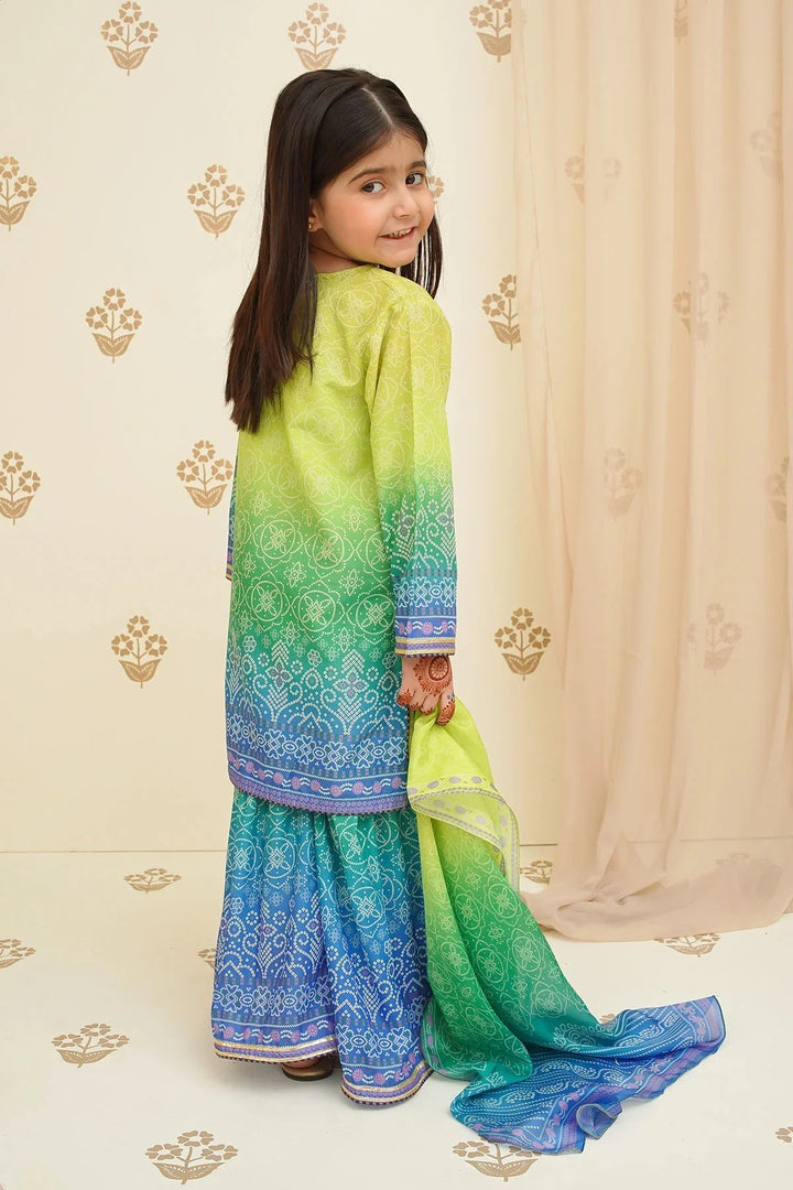 Ochre Girls Pret Printed Swiss Lawn 3 Piece Suit INDP-23 - Summer Collection