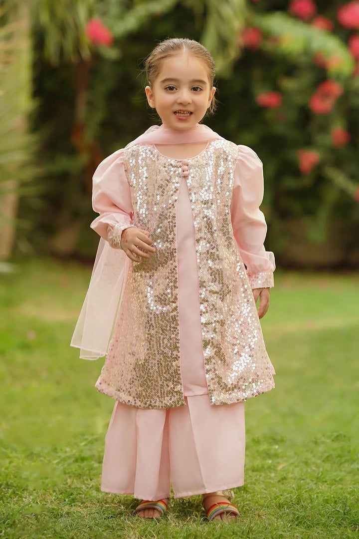 Ochre RTW Embroidered Girls 3 Piece Net Sequence INSHD-08 - Summer Collection