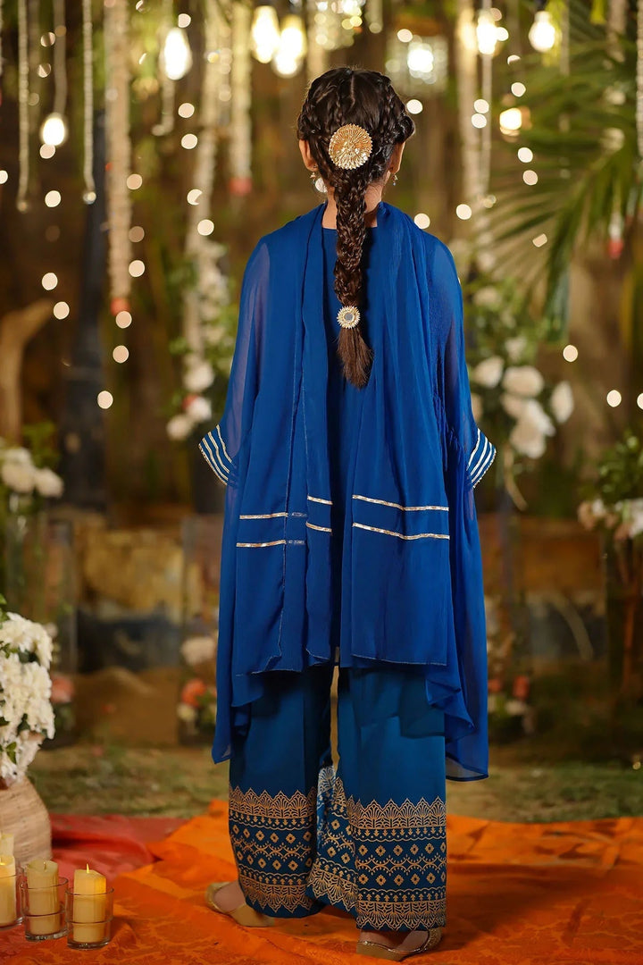 Ochre Girls Pret  Chiffon Hand Adda Work 3 Piece Suit AC-75 - Summer Collection