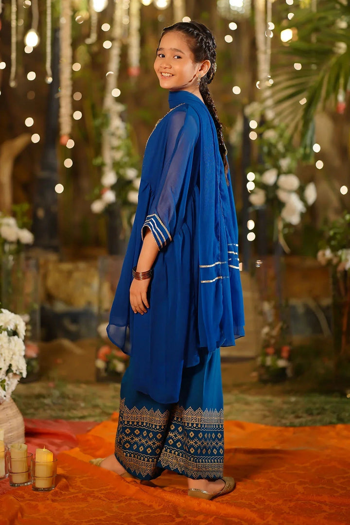 Ochre Girls Pret  Chiffon Hand Adda Work 3 Piece Suit AC-75 - Summer Collection