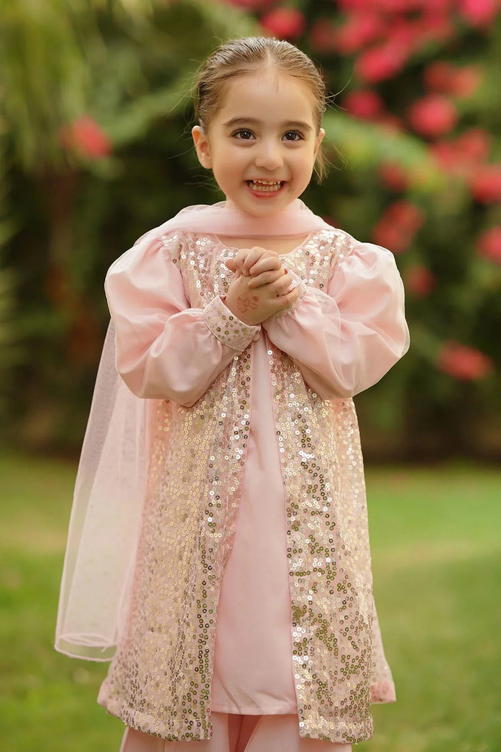 Ochre RTW Embroidered Girls 3 Piece Net Sequence INSHD-08 - Summer Collection