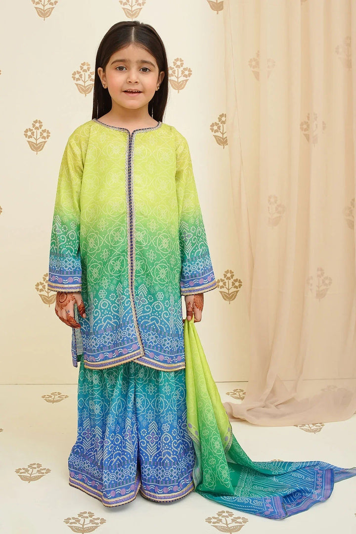 Ochre Girls Pret Printed Swiss Lawn 3 Piece Suit INDP-23 - Summer Collection