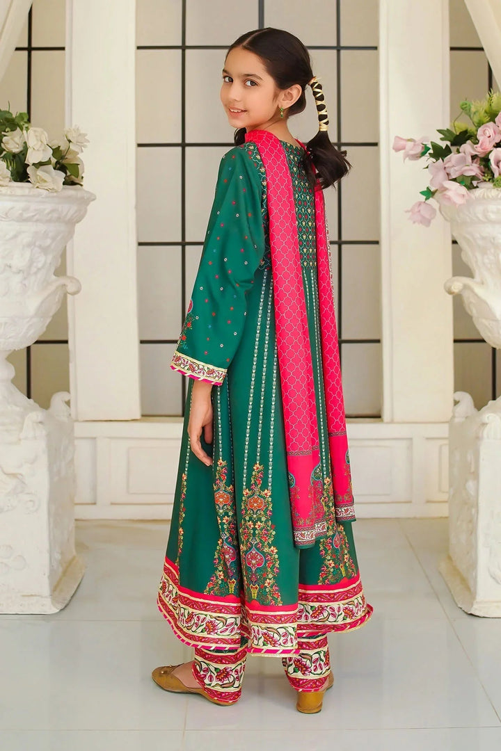 Ochre Girls Pret Printed Swiss Lawn 3 Piece Suit CORF-01 - Summer Collection