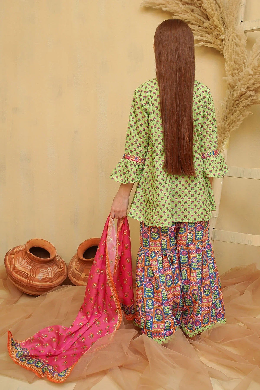 Ochre Girls Pret Printed Swiss Lawn 3 Piece Suit INDP-21 - Summer Collection