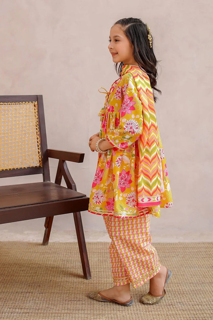 Ochre Girls Pret Printed Swiss Lawn 3 Piece Suit INDP-36 - Summer Collection