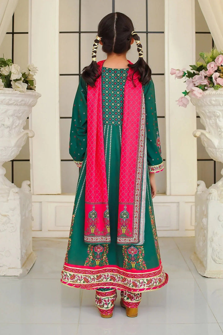 Ochre Girls Pret Printed Swiss Lawn 3 Piece Suit CORF-01 - Summer Collection