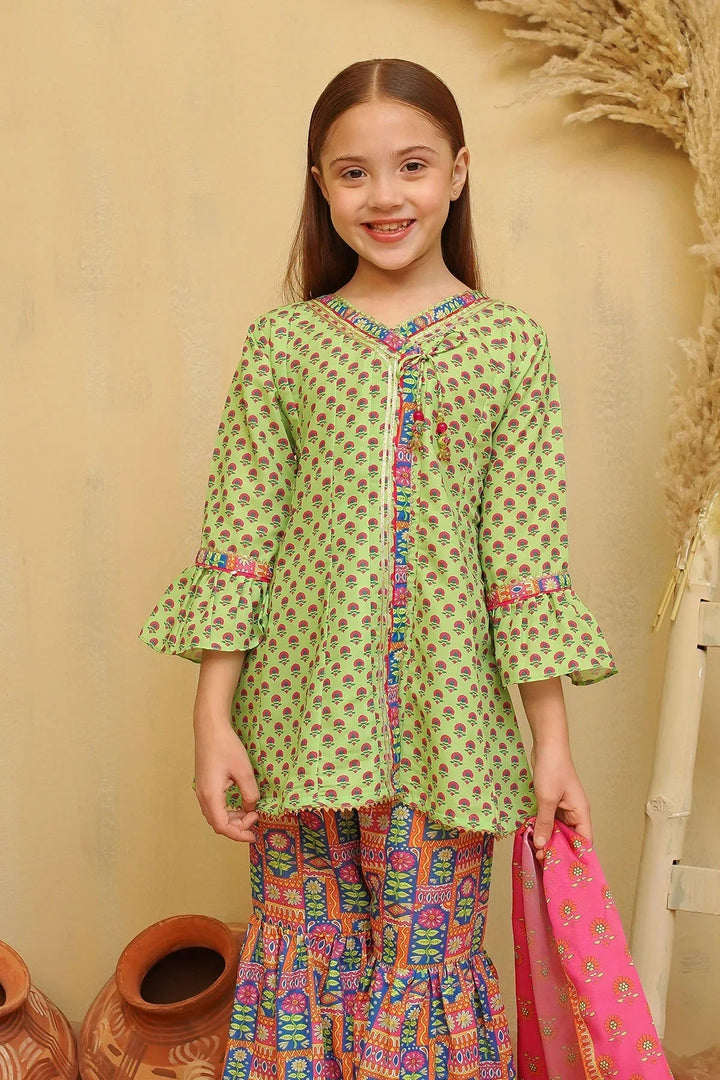 Ochre Girls Pret Printed Swiss Lawn 3 Piece Suit INDP-21 - Summer Collection