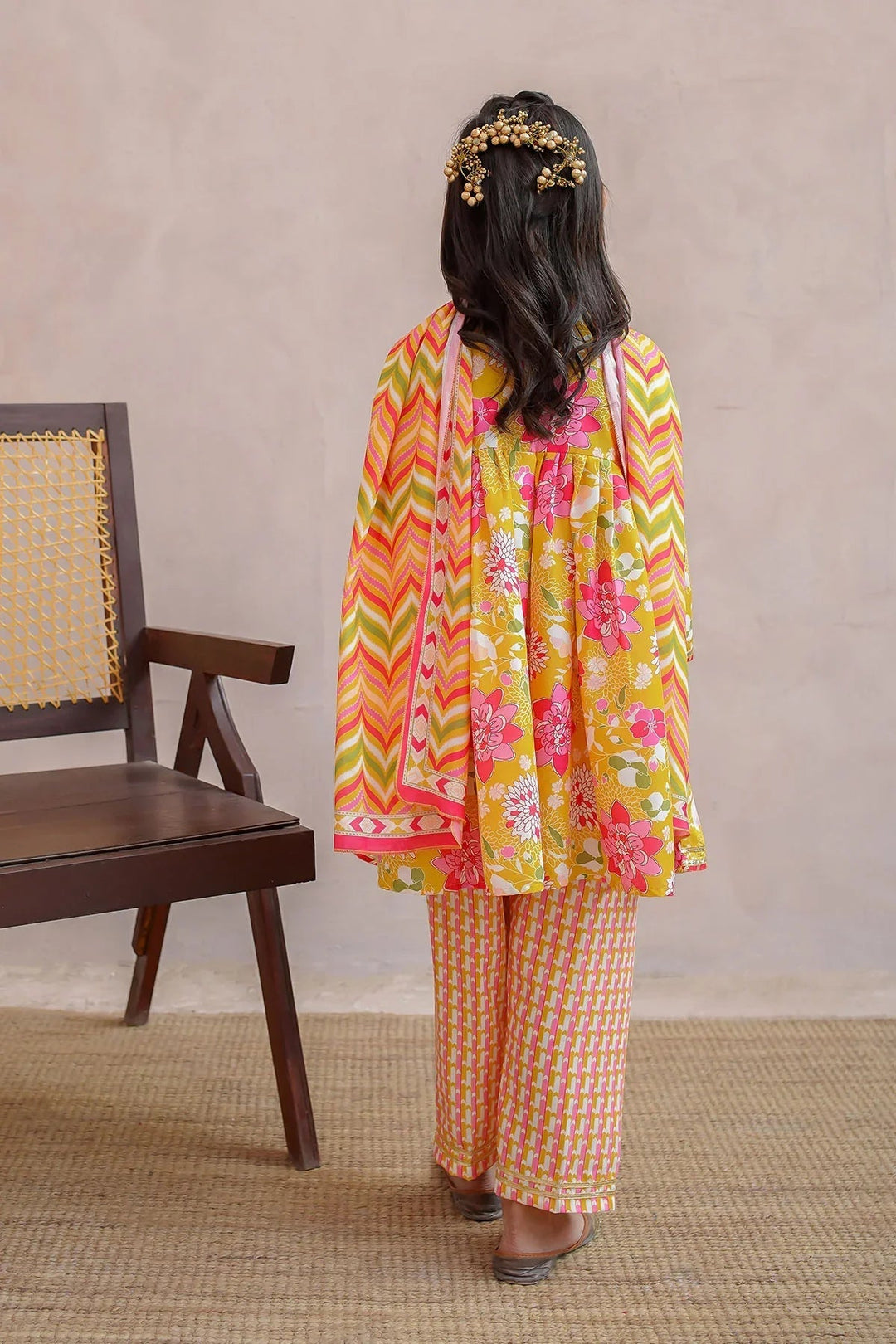 Ochre Girls Pret Printed Swiss Lawn 3 Piece Suit INDP-36 - Summer Collection