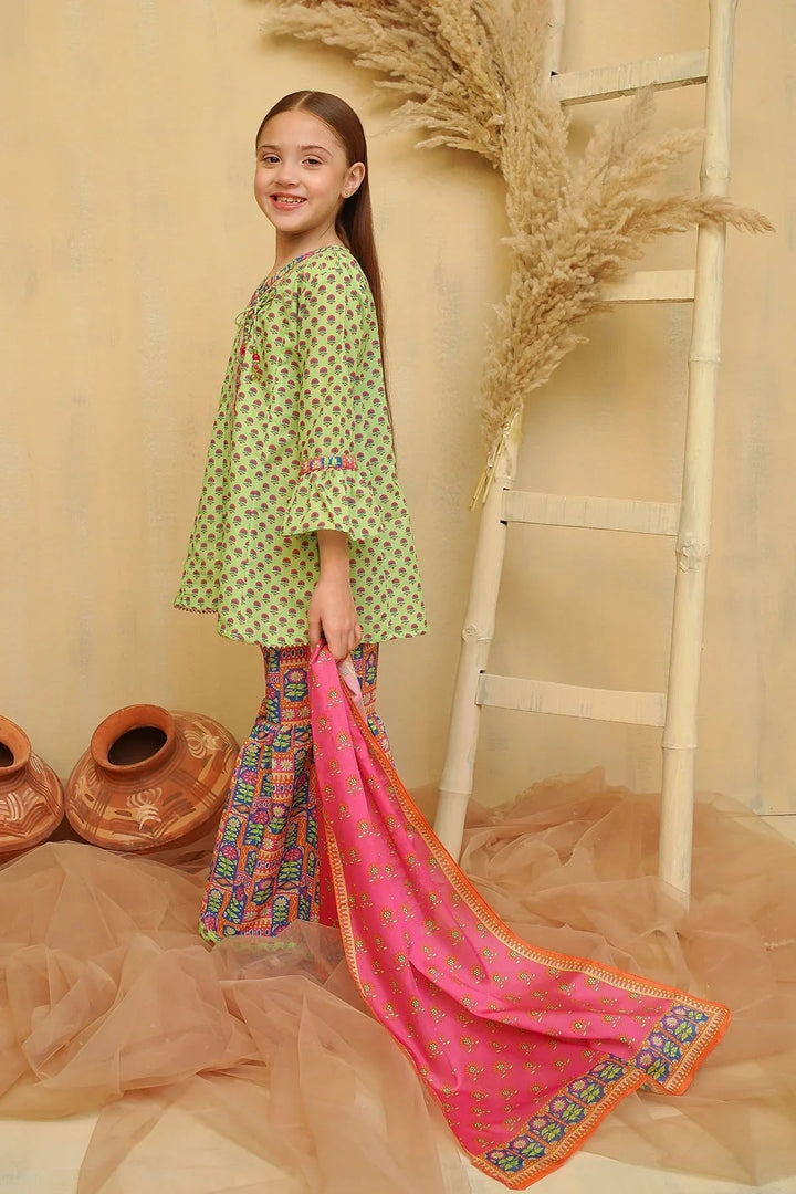 Ochre Girls Pret Printed Swiss Lawn 3 Piece Suit INDP-21 - Summer Collection