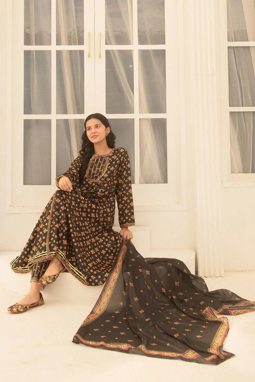 Ochre RTW Printed Girls 3 Piece Herringbone  COR-124 - Summer Collection