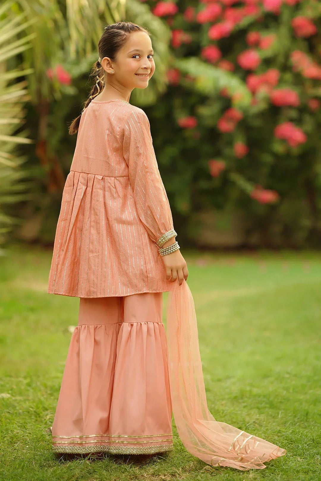Ochre RTW Embroidered Girls 3 Piece Jacquard  INSHD-05 - Winter Collection