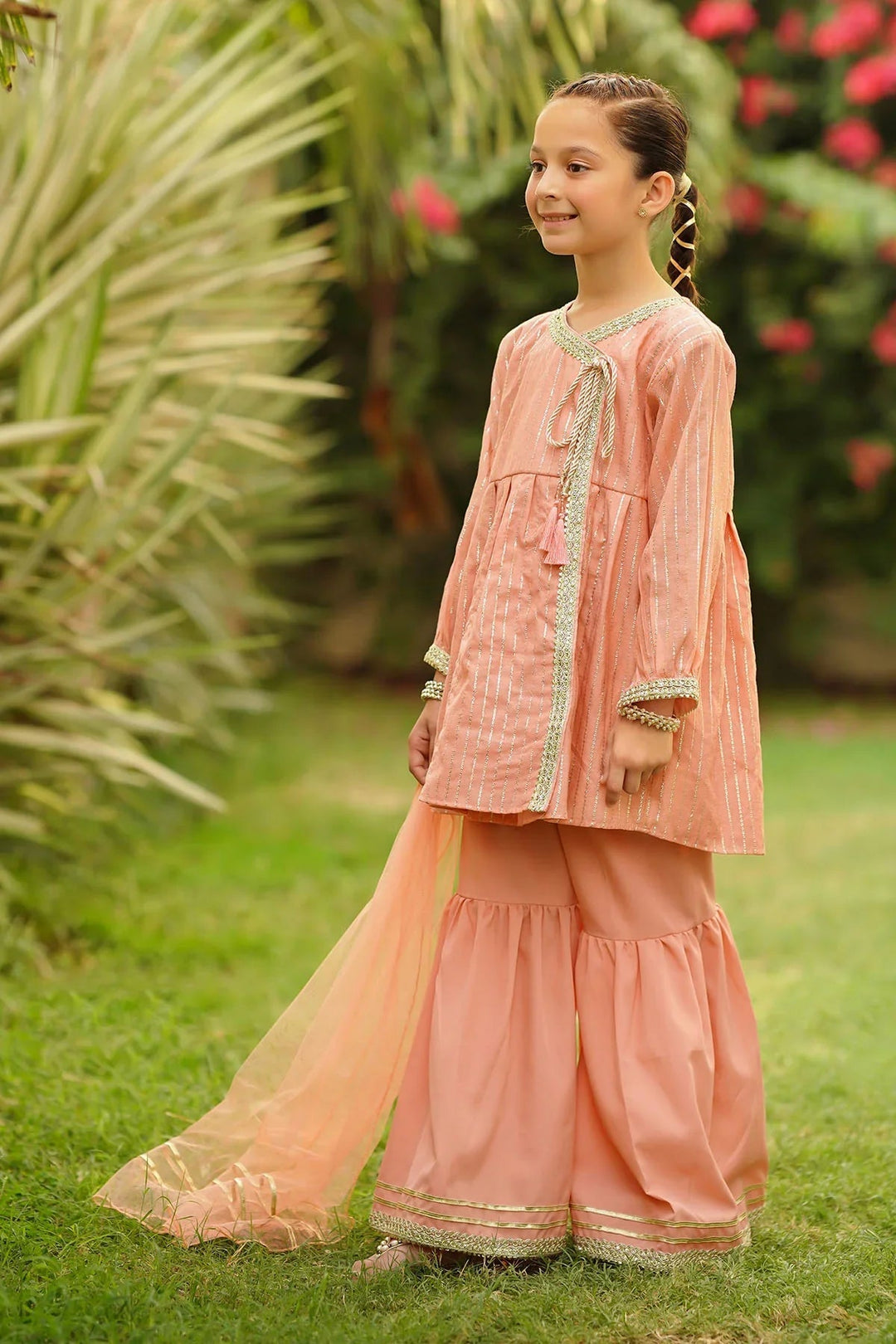 Ochre RTW Embroidered Girls 3 Piece Jacquard  INSHD-05 - Winter Collection