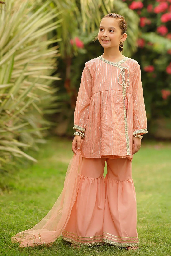 Ochre RTW Embroidered Girls 3 Piece Jacquard  INSHD-05 - Winter Collection