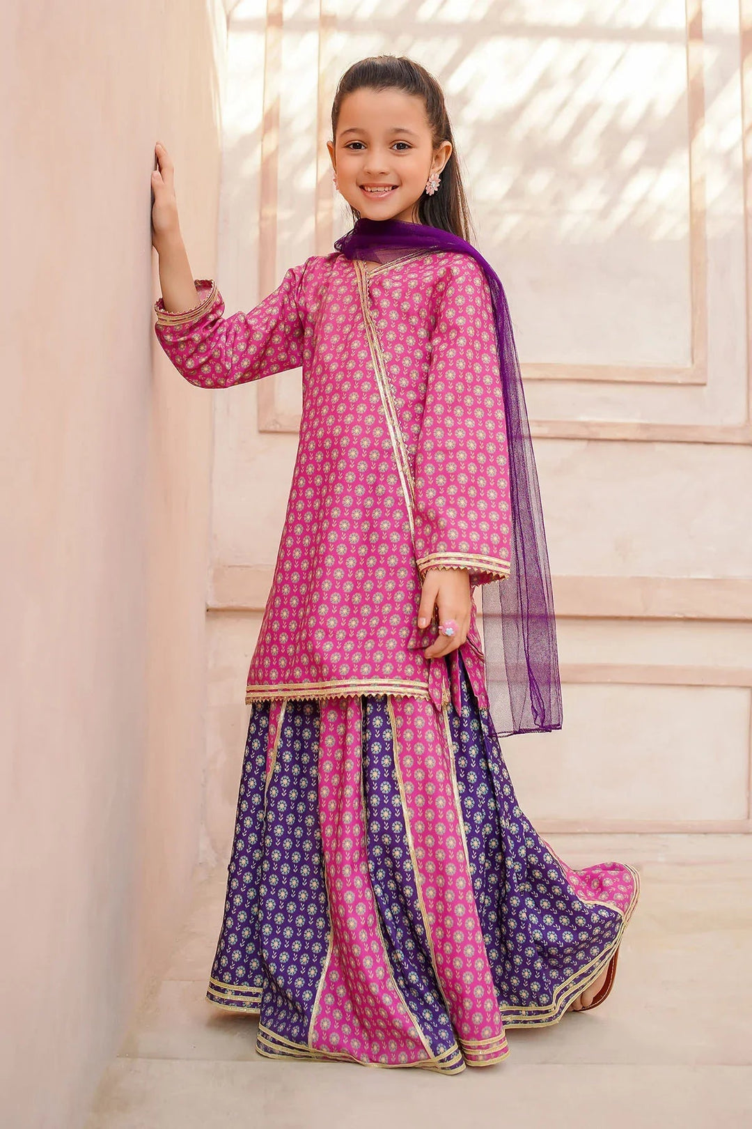 Ochre Girls Pret Printed Swiss Lawn 3 Piece Suit INDP-26 - Summer Collection
